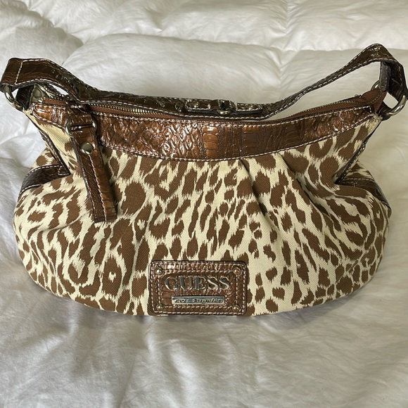 Guess Handbags - GUESS retro shoulder purse in leopard
